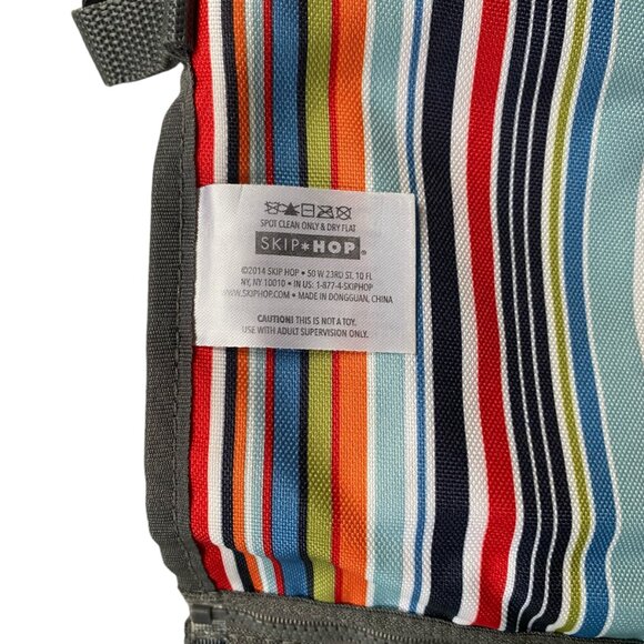 Skip Hop diaper bag on-the-go changing pad multicolored stripe gray trim - Picture 10 of 11
